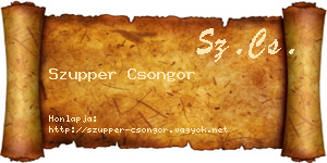 Szupper Csongor névjegykártya